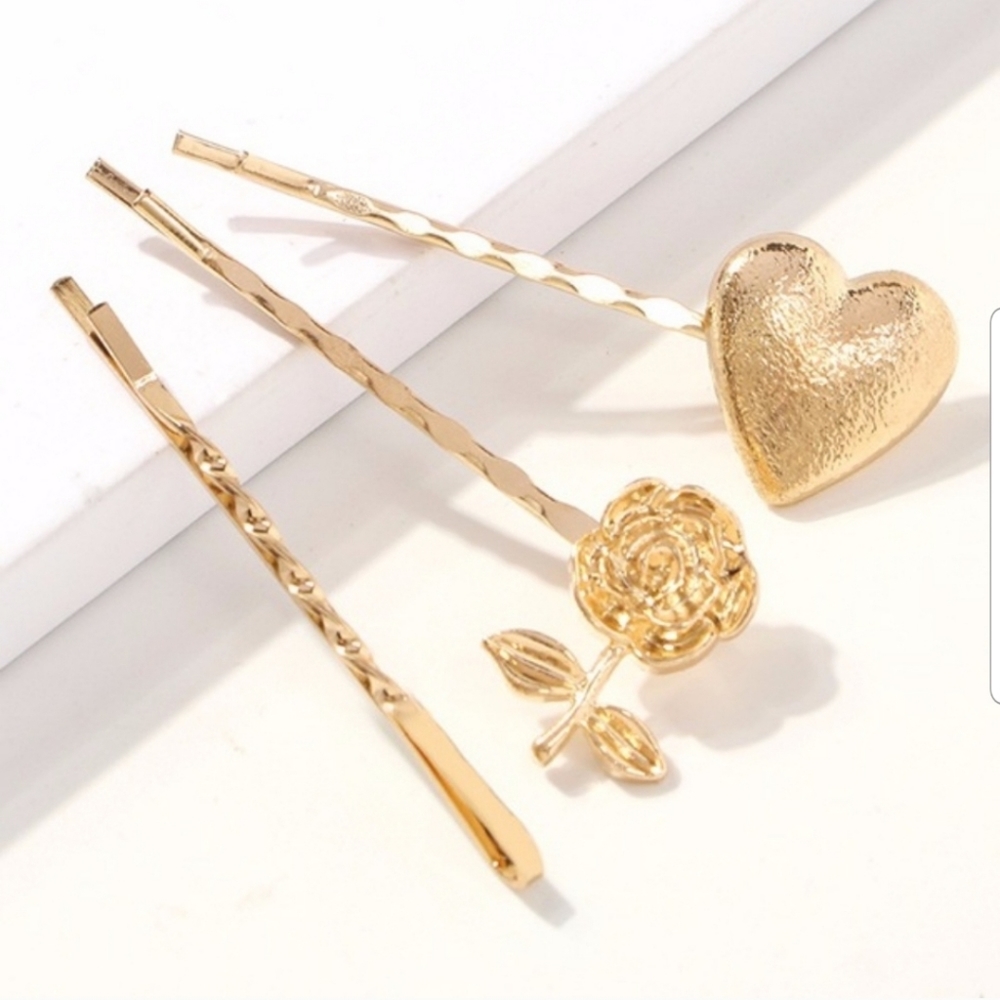 💛🆕️ Heart & Flower Bobby Pins